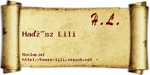 Haász Lili névjegykártya