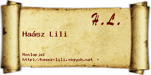 Haász Lili névjegykártya